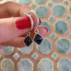 Estate silver hoop earrings